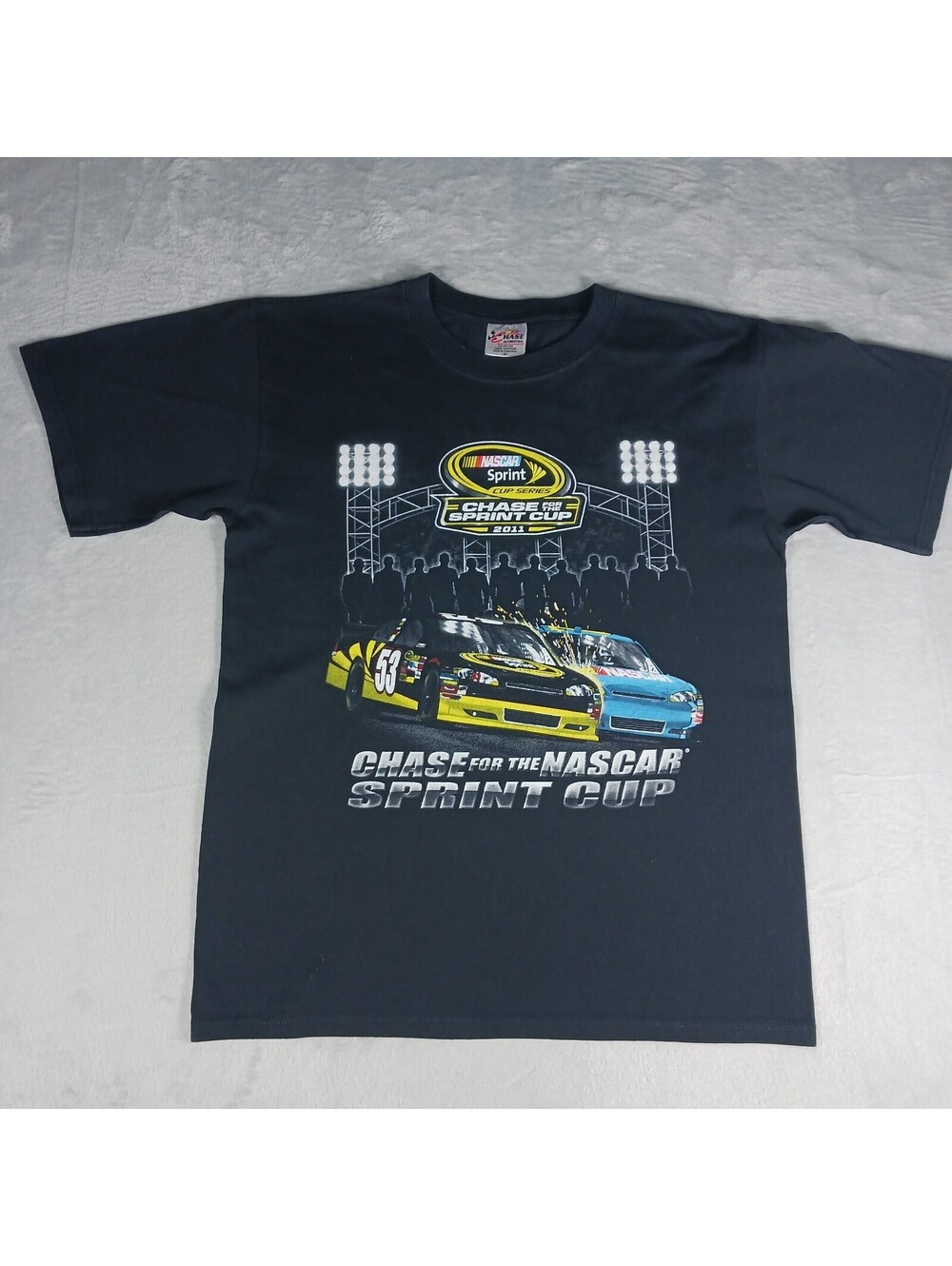 2011 Nascar Chase For The  Sprint Cup T Shirt Size Medium Black Double Sided